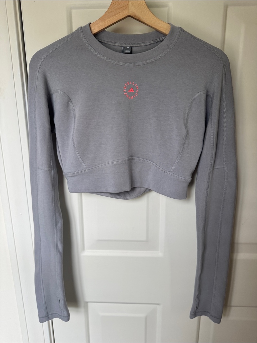 Adidas by Stella McCartney Light Gray Cropped Crewneck Sweatshirt Size M
